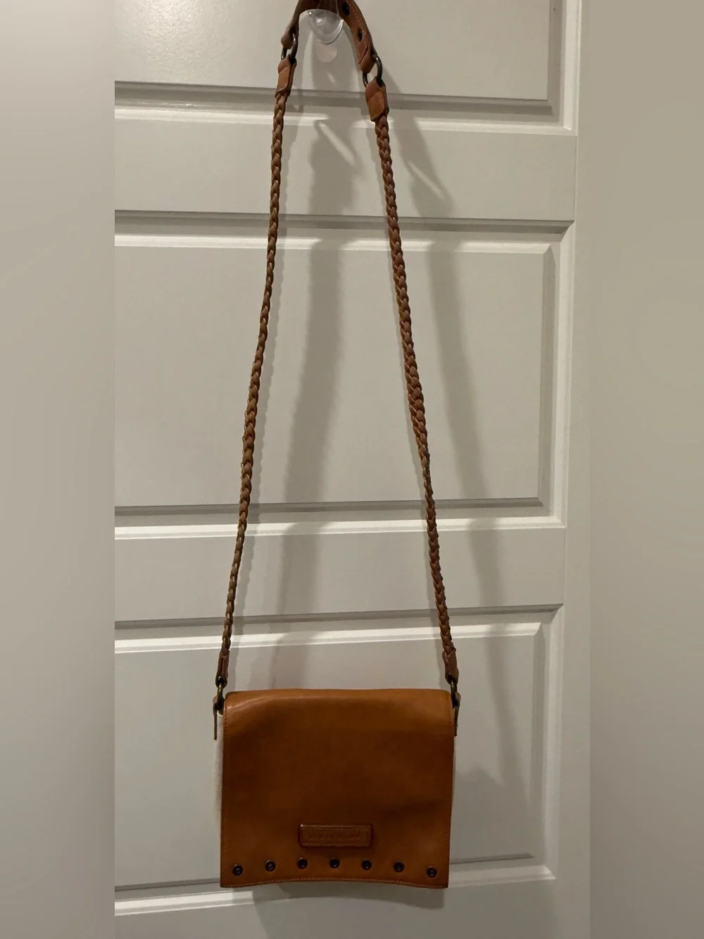 Kate Moss for Longchamp Vintage Brown Leather Crossbody Bag with Braided Strap